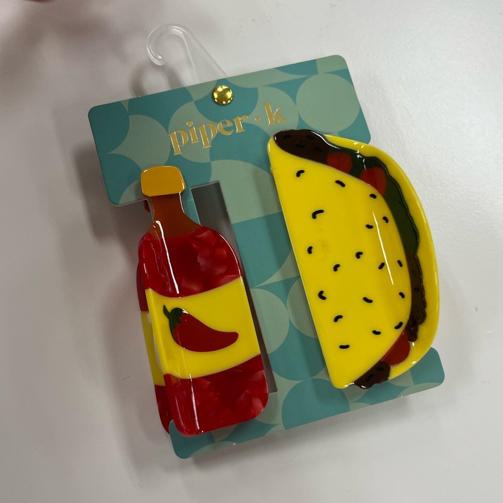 NWT 🌮🌶️ Piper K Hot Sauce and Taco Hair Clips - Picture 5 of 16